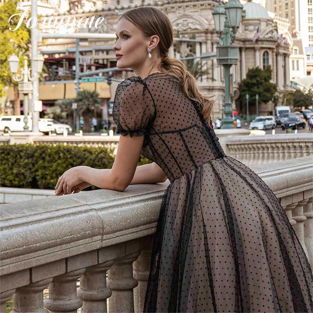 Schwarzes Midi kurzes Abendkleid Frauen O-Ausschnitt knöchel langes Feen korsett Kurzarm Geburtstag Gast Ballkleid A-Linie Victoria