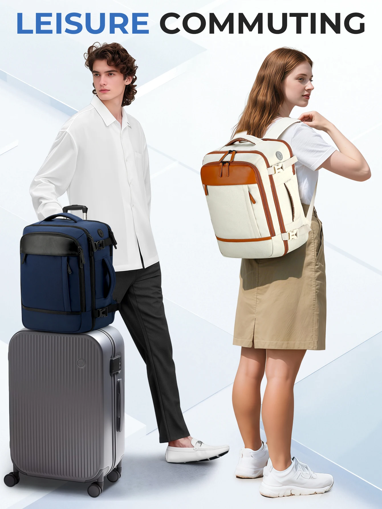Kabine Flugzeug Reise rucksack Ryanair 40x30x20, Handgepäck Kabine Rucksack Wizzair 40x30x20 Handgepäck Männer Frauen 15.6Zoll Laptop taschen – Detail 3