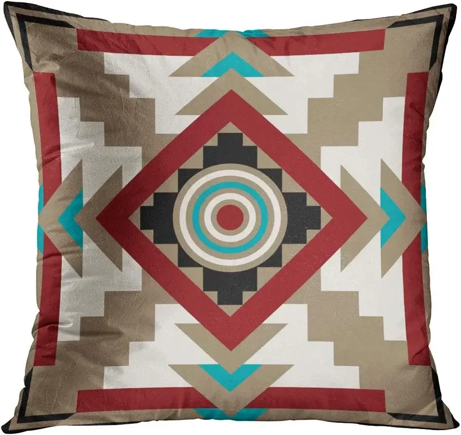 Throw Pillow Cover Earth Tone, Tribal Decorative Pillowcase, Home Decoration Square, Cushion Cover 45x45 pillow case