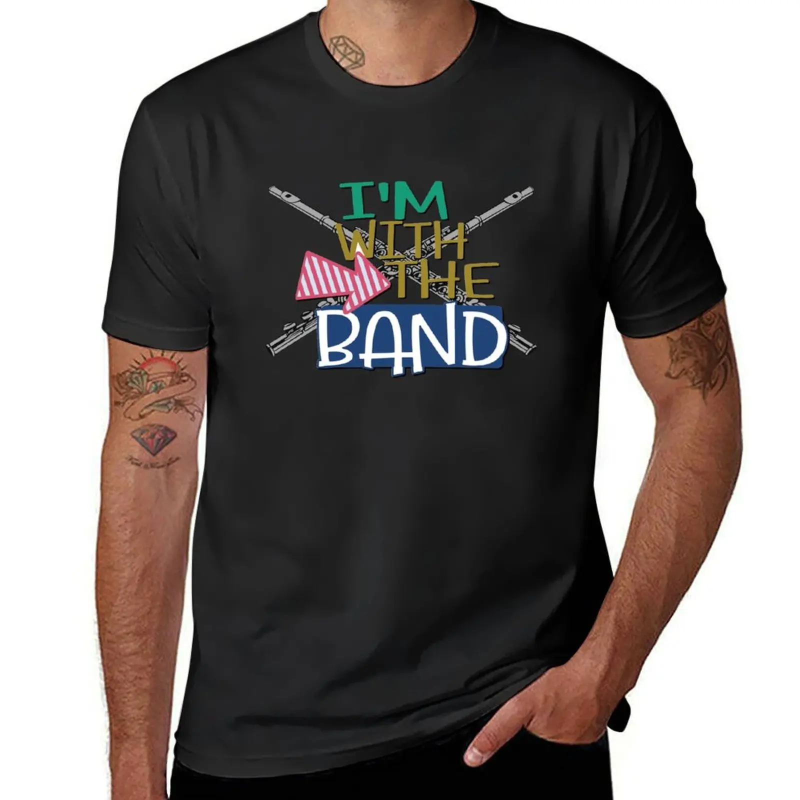 I'm With The Band - Flute T-shirt oversized shirts graphic tees plus sizes mens vintage t shirts