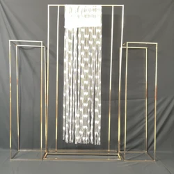 3PCS Metal Frame Flower Arch Backdrop Cake Table For Wedding Birthday Baptism Party Dessert Table Decoration Grand Event Props