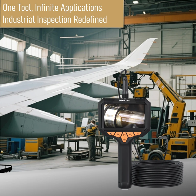 Endoscopio con pantalla de 4,3 pulgadas, cámara de 8mm, boroscopio Industrial de diseño dividido de 1-100m, cámara de inspección impermeable IP67 para tuberías de alcantarillado de coches