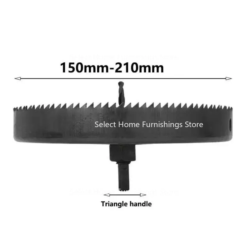 

Suitable for Cutting Plastic Iron Plate, Metal Gypsum Board, 150-210mm HSS Bimetallic Wood Hole Saw, Black Drill Bit