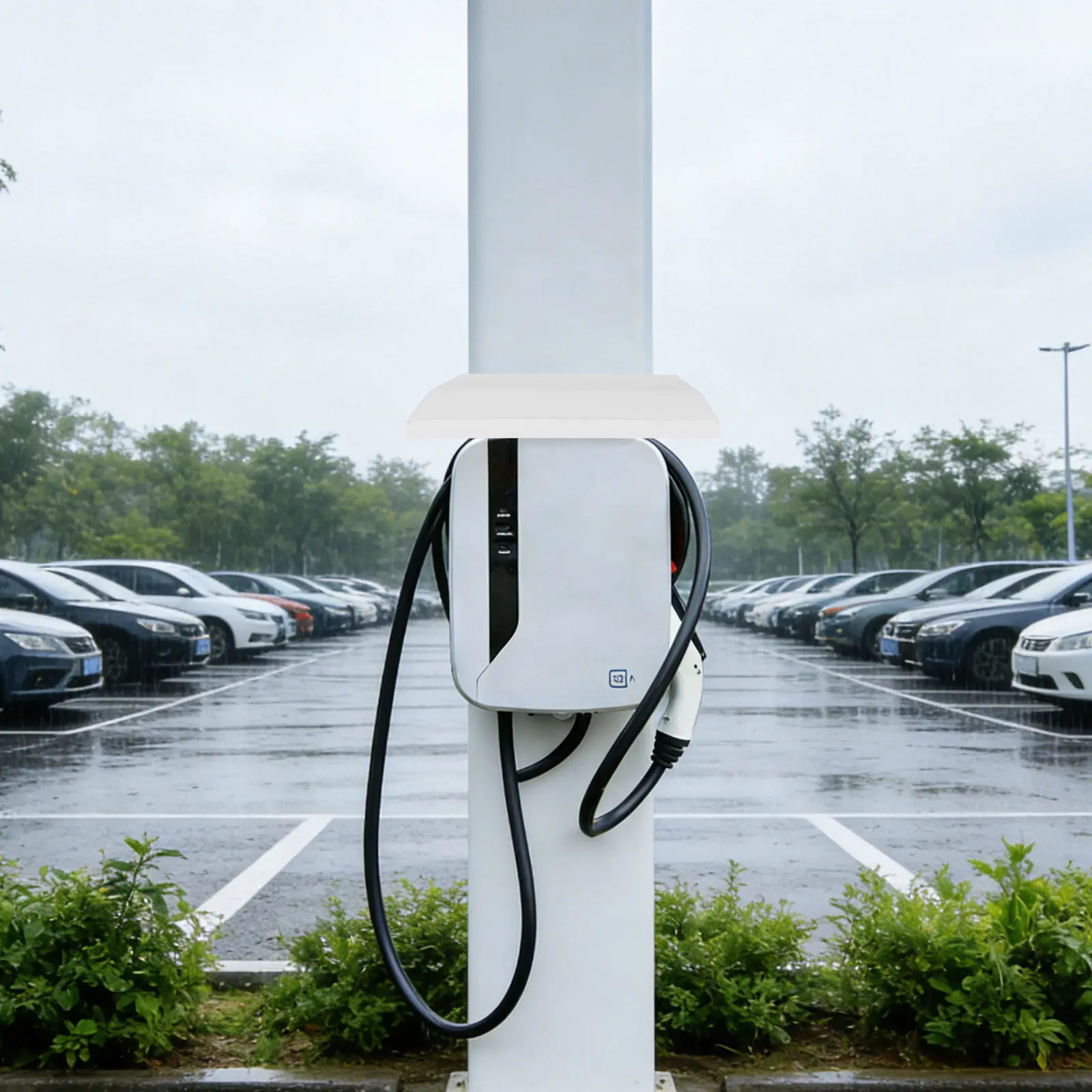 

Charging Port Protection Cover 40x28x10.2cm White Waterproof Ev Cover for Outdoor Charging Station All Weather