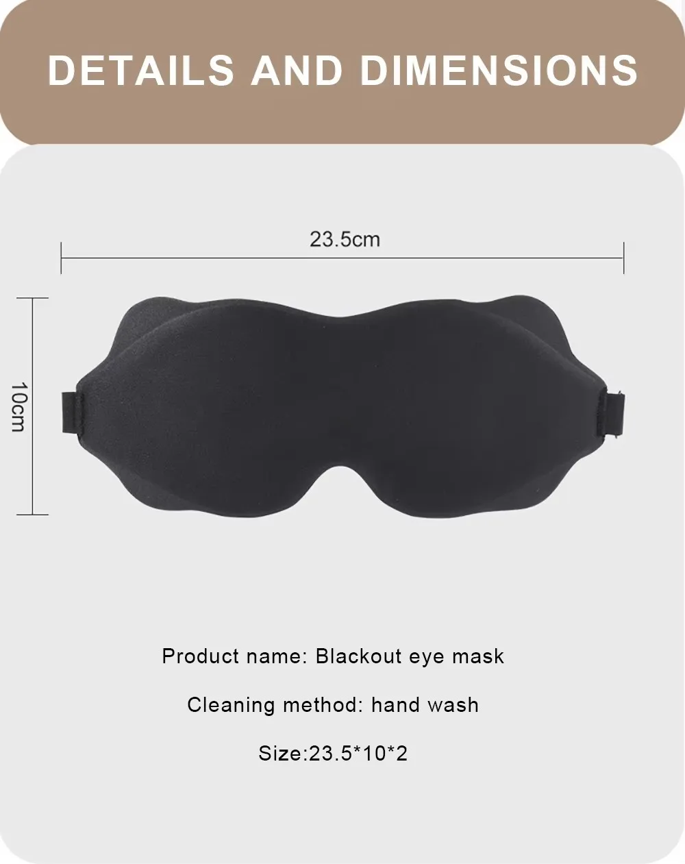 3D-Schlafmaske, Lichtblockierende Schlafmaske für die Augen, Weiche Schlafhilfe-Augenmaske für Reisen, Augenschutz, Atmungsaktive Schlafmaske für die Nacht – Detail 8
