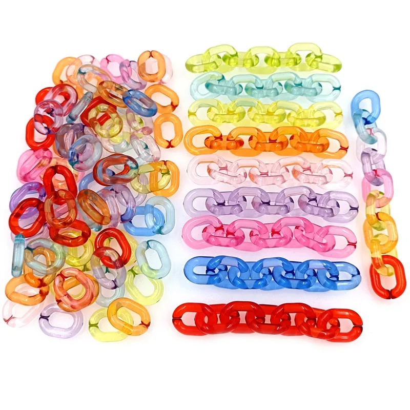 20Pcs/bag 15*19mm Transparent Acrylic Link Chain Clasp Open Buckle Beads Connector for DIY Necklace Bag glasses Chains Jewelry