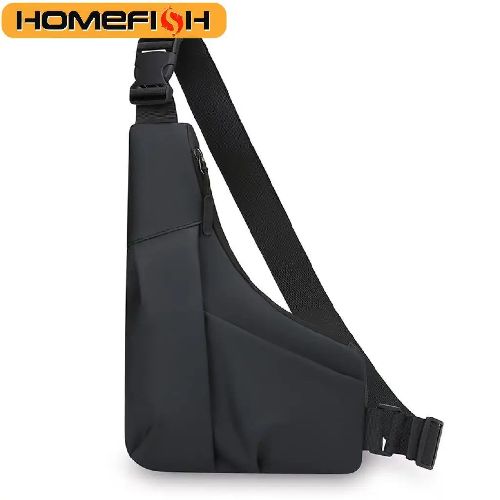 HOMEFISH Anti Theft Close Fitting Chest Bag Men's Leisure Leather Crossbody Card Wallet Sports Cycling Riding Sling Bag