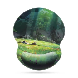 1pc Green Grass And Boy Mouse Pad Wrist Ergonomic Soft Anti-Slip Wrist Rest Support Mat Computer Mouse Pad For Office PC Gift