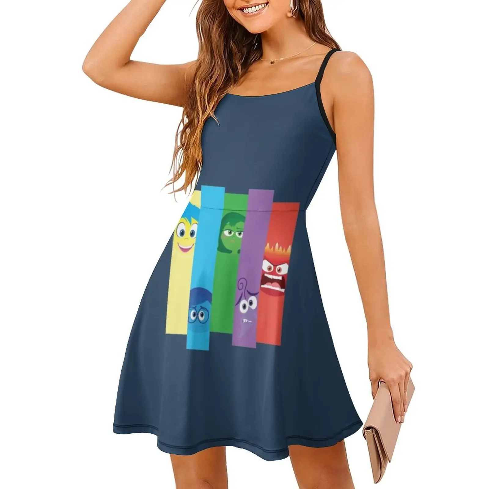 فستان قصير من Inside Out على طراز Preppy للنساء على شكل حرف A فستان يوم كاجوال فضفاض من الداخل إلى الخارج ملابس نسائية