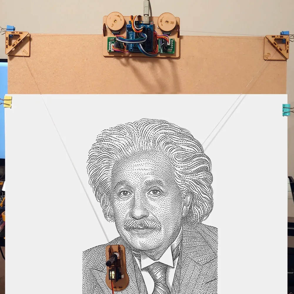 Drawbot Stepper Motor Pull-wire Servo Color Plotter Automatic Wall Painting Robot Compatible with Arduino
