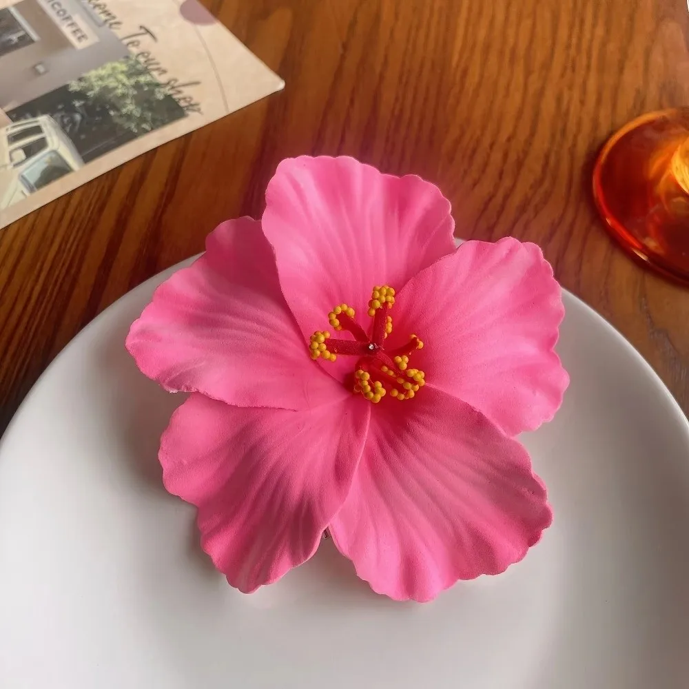 

Egg Flower Hawaiian Flower Hair Clips Romantic Bohemian Flower Hibiscus Hairpins Decorative Headdress Head Side Clip Beach Party