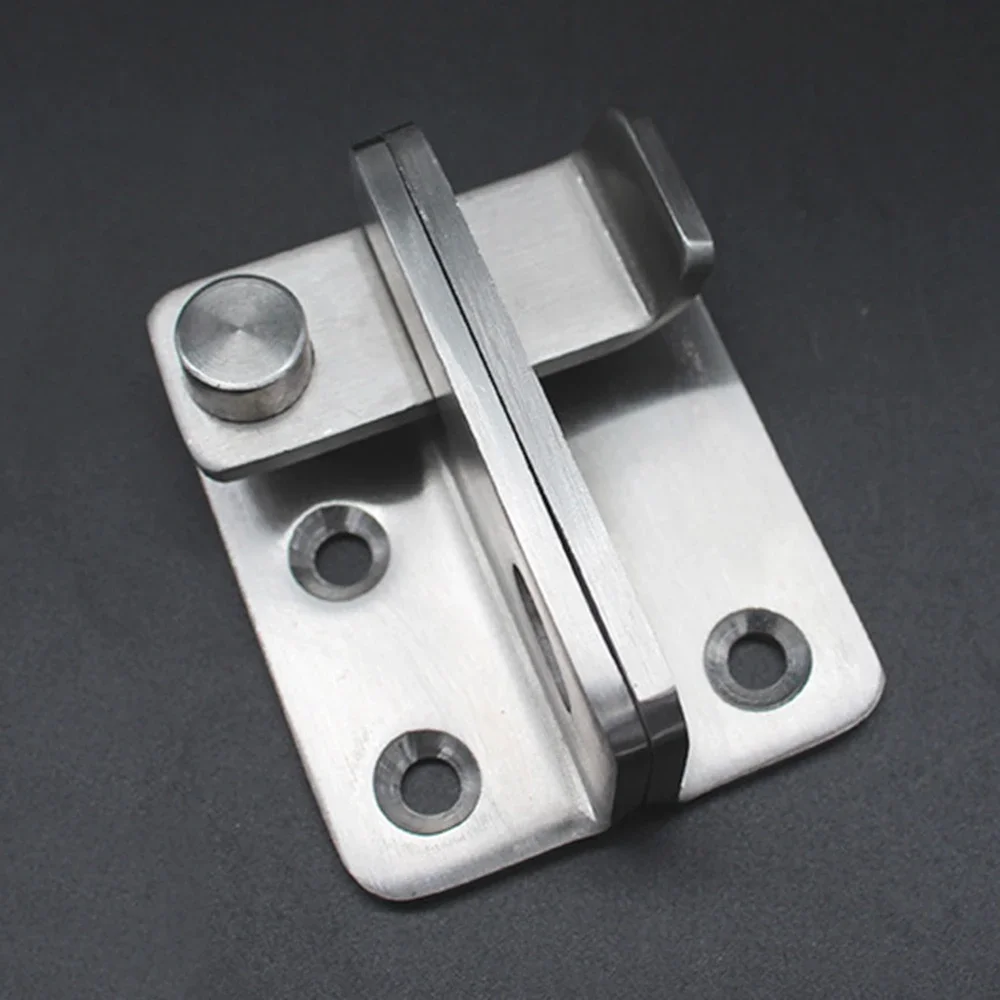 1 set Punching Wardrobe Security Door Gate Bolt Latch Lock Bracket Hasp Furniture Door Bolts Hardware Hasp Stainless Steel