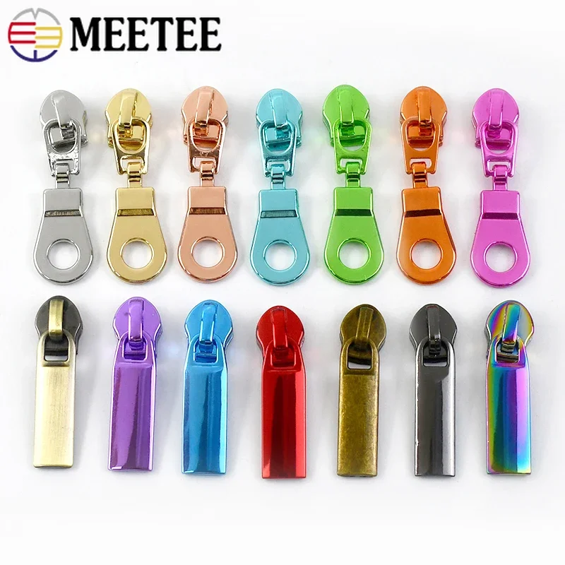 5/10/20Pcs Meetee 5# Zipper Slider for Nylon Zippers Tapes Down Jacket Pocket Zips Repair Kit Purse Zip Pull Head Accessories