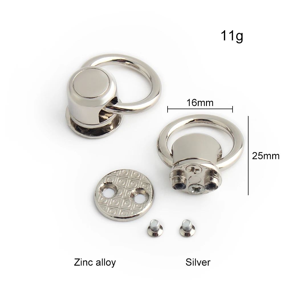 10/30/200PCS 16mm Rotatable Round Ball Head Screwback Stud Rivet For Purse Bags Strap Side Edge Anchor Hanger Buckle Accessories