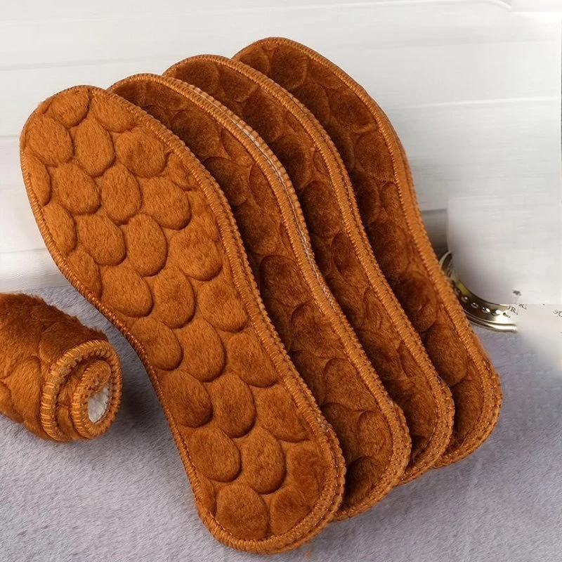 Plantilla de felpa cálida para zapatos, suela gruesa para botas de nieve, plantilla térmica para deportes de invierno, almohadillas térmicas para
