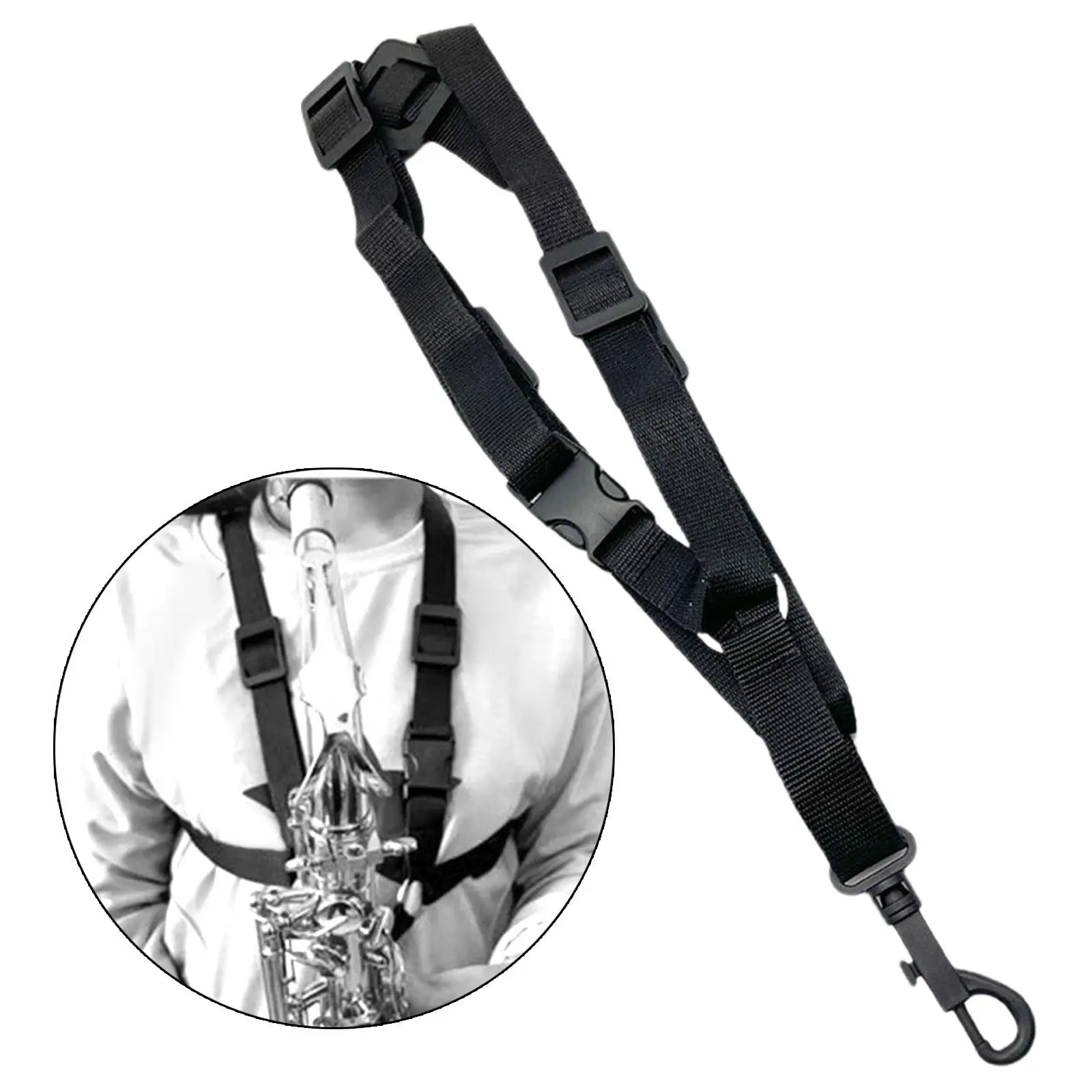 Saxophone Neck Strap Music Accessory Alto Tenor Universal Soft Clarinet Oboes Adjustable Shoulder Strap for Kids Women Adults