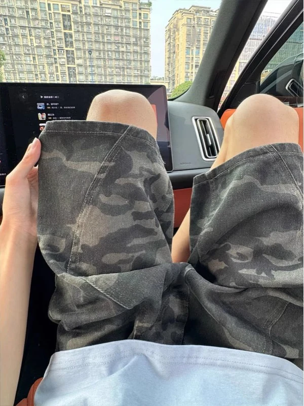

Мужские летние шорты Decosed Camouflage в американском ретро-стиле, свободного кроя, для активного отдыха, велоспорта и спорта, укороченные, средней посадки.