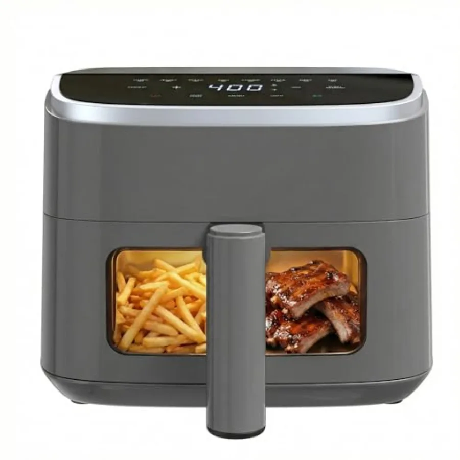 

Air Fryer 4 Quart with Window, 1500W Digital Airfryer with 8 Presets, 60-Min Timer, Max 400°F, Auto Shut Off and Nonstick Dishw
