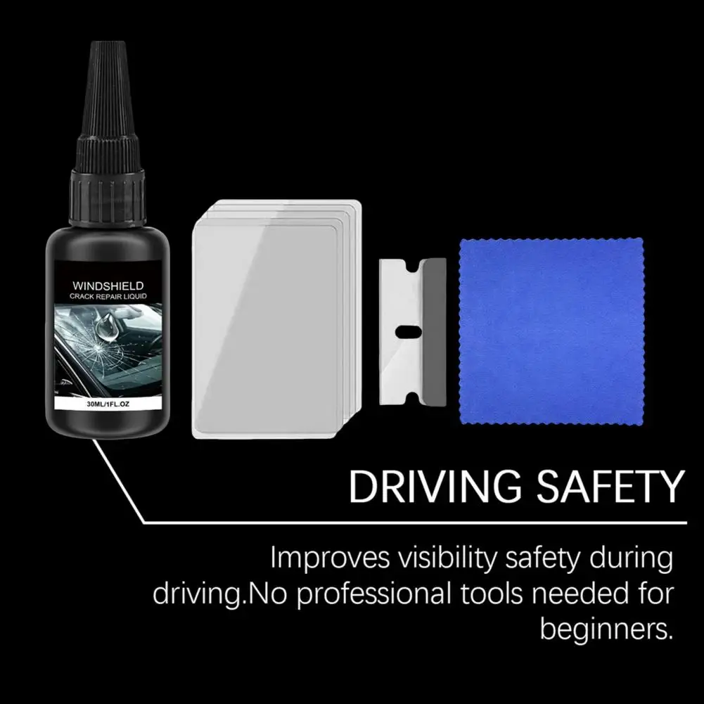 Car Window Chip Fix Resin Car Windshield Repair Kit Quick Restoration Tool Automotive Glass Maintenance Kit for Chips Safety