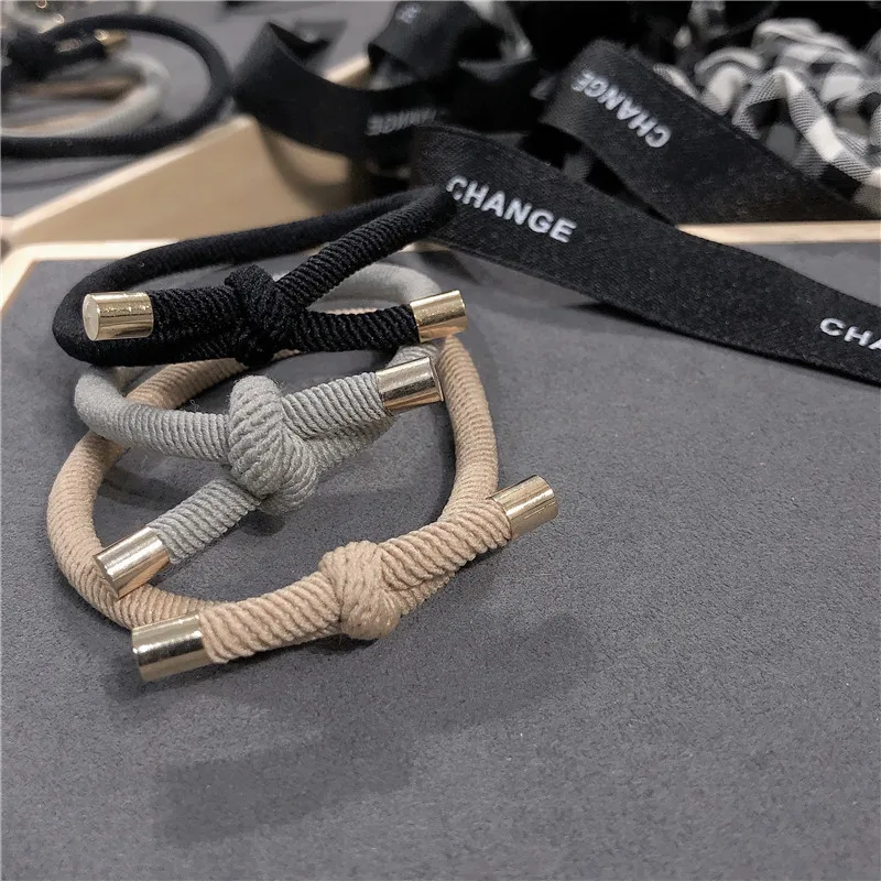 Personalized Knotted Metal Hair Tie for Women All-match Personality Fashion Trend Daily Accessories Jewelry Gift