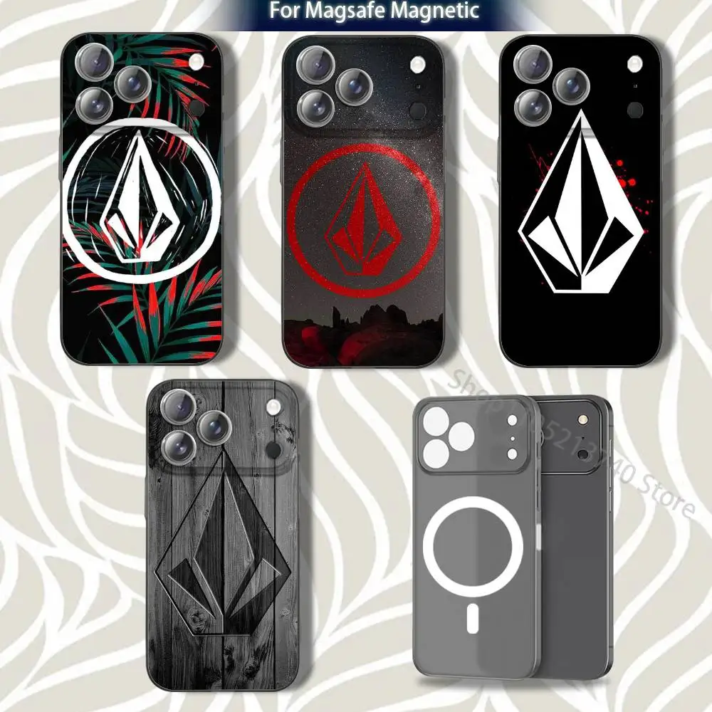 V-VOLCOM S-Style SportS  Phone Case For iPhone 16,14,11,17,13,15,12,Air,Plus,Pro,Max,E,Mini Grey Frosted for MagSafe Magnetic