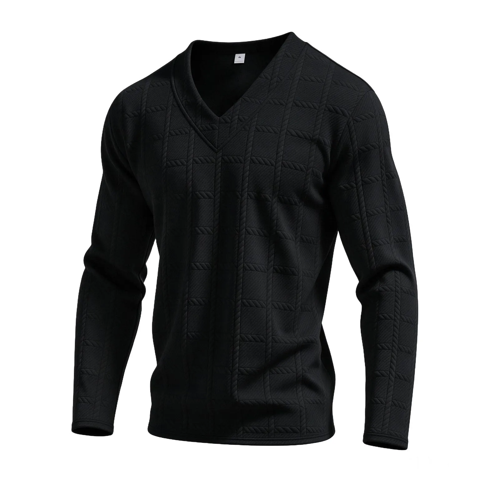 New Sweatwear Men's V Neck Basic Solid Color Sweaters Round Neck Elastic Pullovers Warm Autumn Knitted Oversized Sweater Men