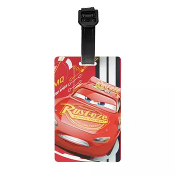 علامة الأمتعة المخصصة على Lightning Mcqueen ، بطاقة الاسم ، غطاء الخصوصية ، ملصق الهوية ، حقيبة السفر ، حقيبة السفر ، غطاء السيارات