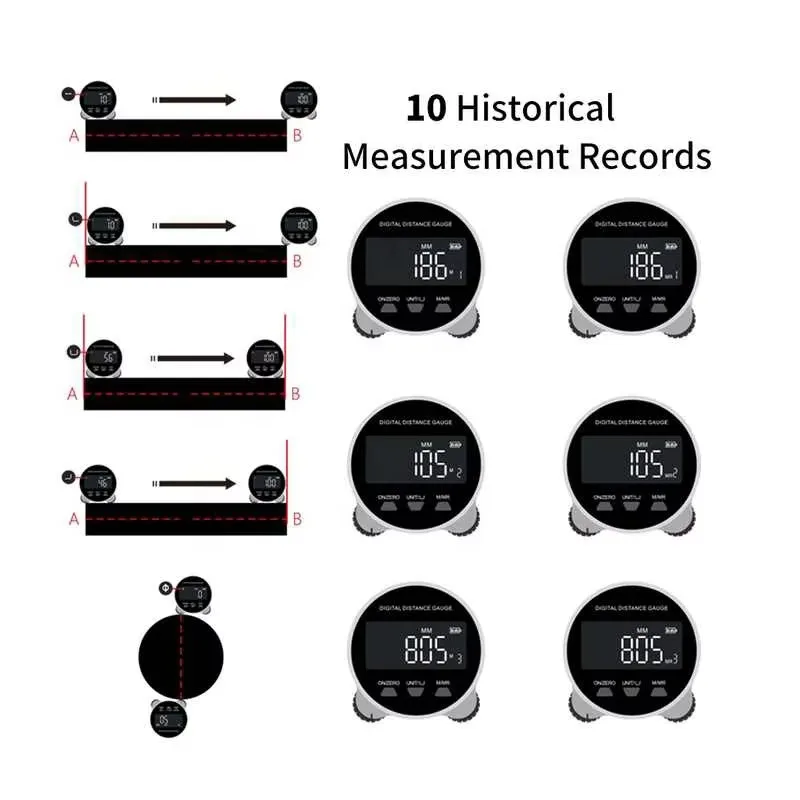 Regla de rodillo digital portátil Pantalla LED 200M para construcción y topografía Herramienta de medición y medición con carga tipo C