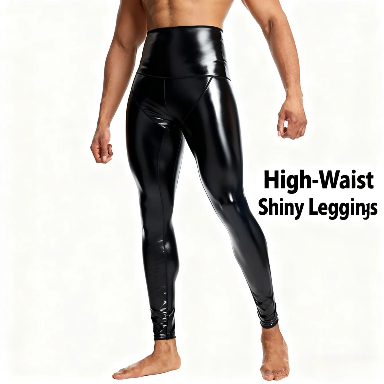 

Men's Shapewear Waist Trainer Pants 4 Way Stretch High Waist Design Butt Lifting Leg Shaping Crop Casual Fitness Pants