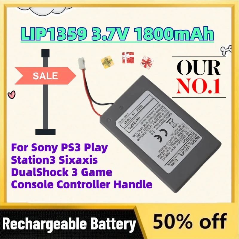 

Upgrade LIP1359 3.7V 1800mAh Li-Ion Battery Pack for Sony PS3 Play Station3 Sixaxis DualShock 3 Game Console Controller Handle