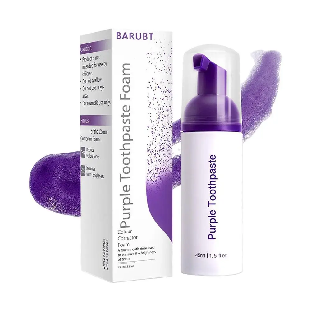 Purple Teeth Color Correcting Foam Mousse Remove Coffee Tea Stains Brighten Teeth Fresh Breath Sensitive‑Friendly Oral Care