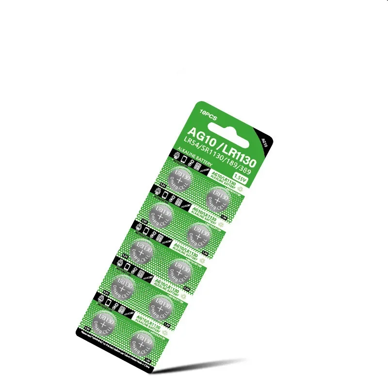 50 ~ 10 pz 1.55 V AG10 LR1130 SR54 389 189 SR1130 D189 LR54 Batterie a Bottone G10A SR1130SW Cell Coin Orologio Giocattoli Batteria A Distanza