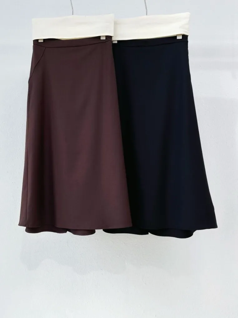 

Элегантная модная юбка-миди с высокой талией и А-образным силуэтом в корейском стиле, новинка весенней коллекции, женская повседневная юбка