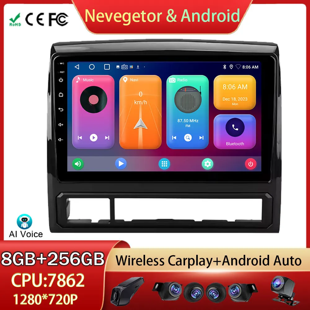 

For Toyota Tacoma 2 N200 Hilux 2005 - 2015 Car Radio Android Auto Radio Multimedia Player GPS Navigation Carplay BT No 2din DVD