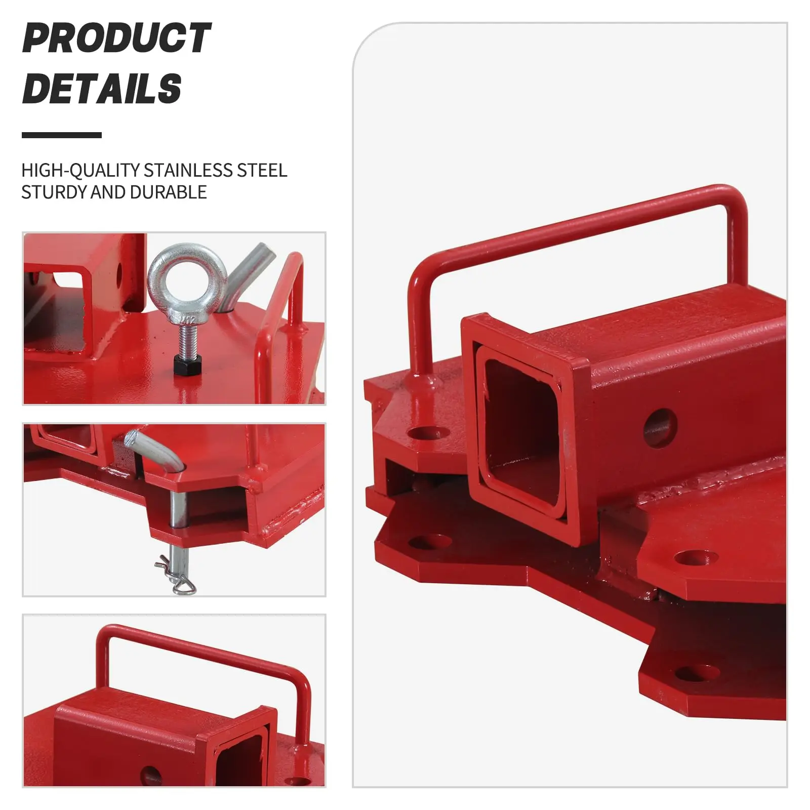 Receptor de enganche de remolque para carretilla elevadora, adaptador de remolque de horquillas de paleta doble de 2 ", accesorio, receptor de enganche de remolque, capacidad de 6800 libras