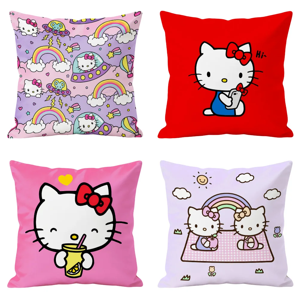 Sanrio Hello Kitty Pillow Cover Home Decoration Products Cushion Case Bed Decor Soft Plush Pillowcase Birthday Gift for Her