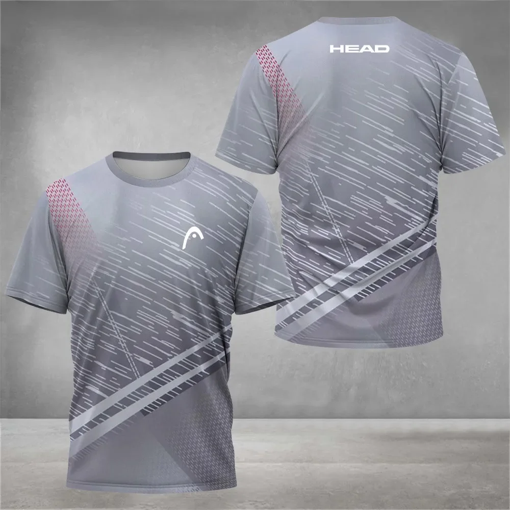 

Men's 3D Tennis Printed Shirt, Breathable Grey Shirt for High Quality Outdoor Running, Hiking, Absorbent Badminton, New in 2024