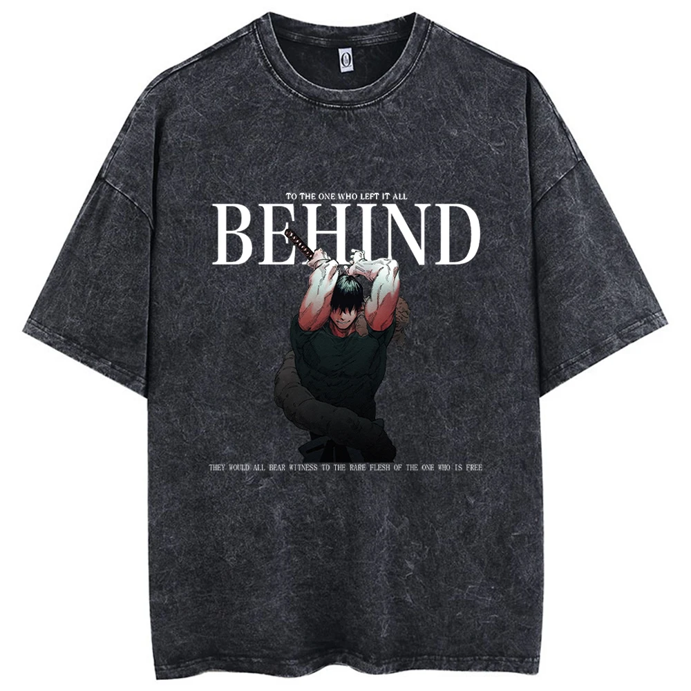 

2025 Fushiguro Toji Printed Tee Anime Jujutsu Kaisen Clothing Men Women Summer Manga T-shirts Washed Cotton Tshirt Harajuku