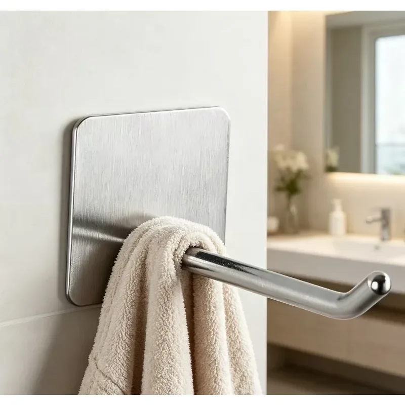 Ohne Bohren Edelstahl Einzelhaken Klebehaken Kreativer Wand-Metallhaken Nahtloser Aufkleberhaken