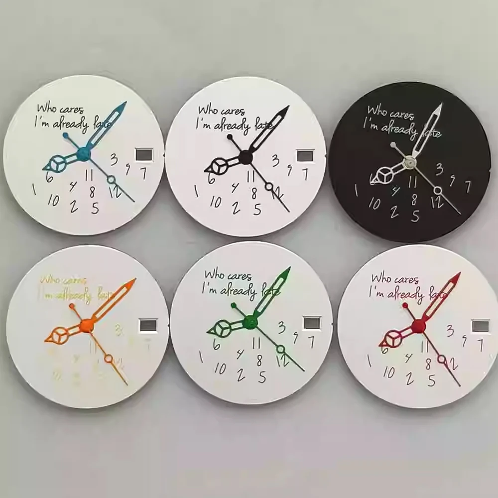 

28.5mm Watch Dial + Hands Set Accessories for NH35 NH36 Movement, No Luminous Dial NH35 Pointers, Single Calendar Watch Face