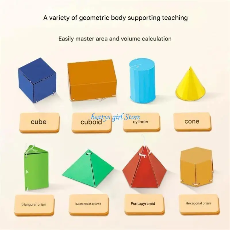 

C7AB Hands On Geometry Learning Tool Foldable 3D Designs Craft For Kids Educational Activity