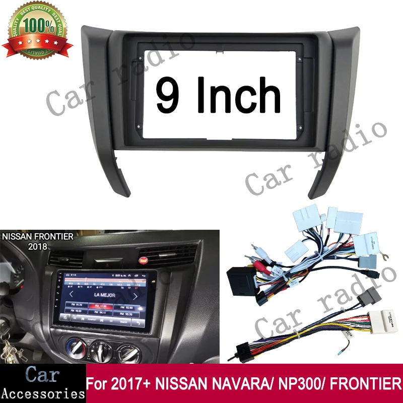For 2017+ NISSAN NAVARA/NP300/FRONTIER 9 Inch Car Radio Android Stereo Frame Player Head Unit Fascia Panel Dash Board Cover
