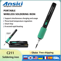 C211 Electric Soldering Iron DC 5V USB 15W Portable Wireless Mini Soldering Tool with Three-Level Temperature Control