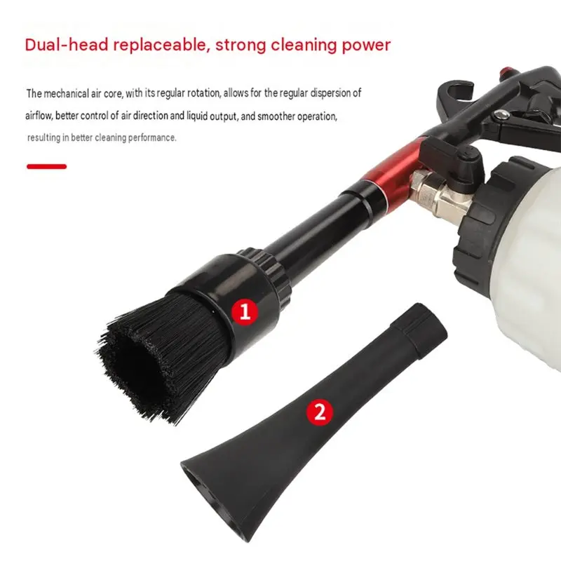 RABIT AS59Brush Included Car Air Duster-Powerful Pneumatic Interior Cleaning Tool For Automotive Detailing& Dust Removal