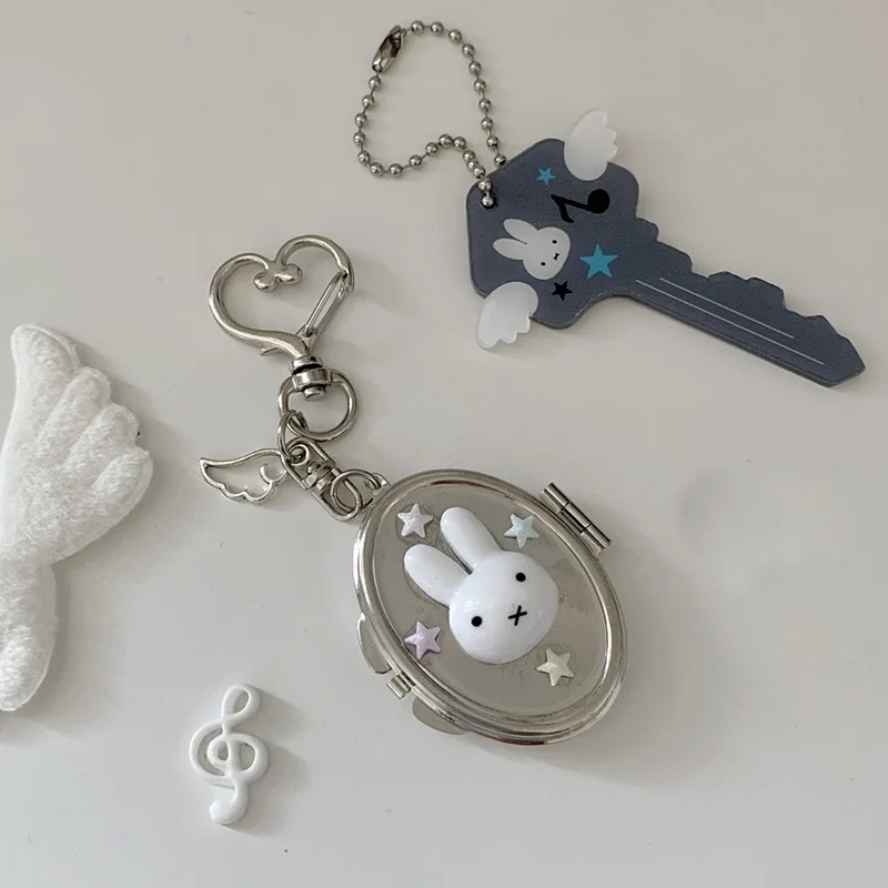Kawaii Miffy Keychain Cute Rabbit Pentagram Charm Ornament Car Backpack Zipper Accessories Cartoon Anime Peripherals Friend Gift