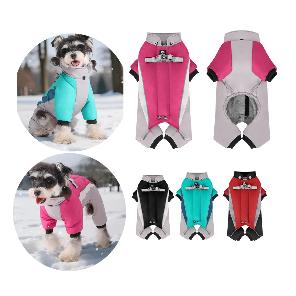 

Пальто для собак, теплая зимняя куртка для собак, водолазка, одежда для собак с четырьмя ногами, ветрозащитный флисовый жилет для домашних животных, зимние куртки для холодной погоды