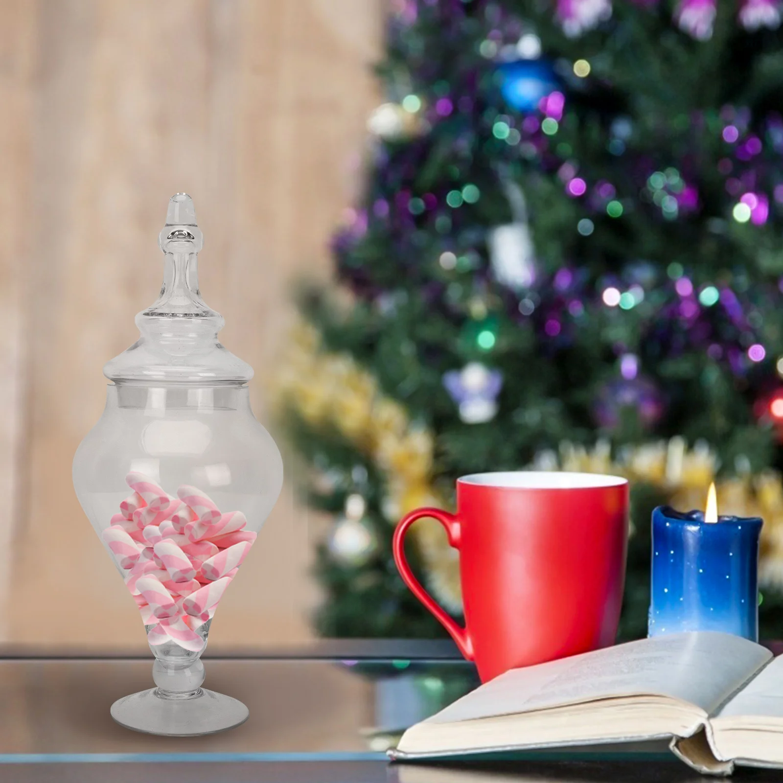 

1Pcs Crystal Candy Storage Jar Clear Glass Sealing Jar for Wedding Supplies Party Favors Snacks and Gift Packaging