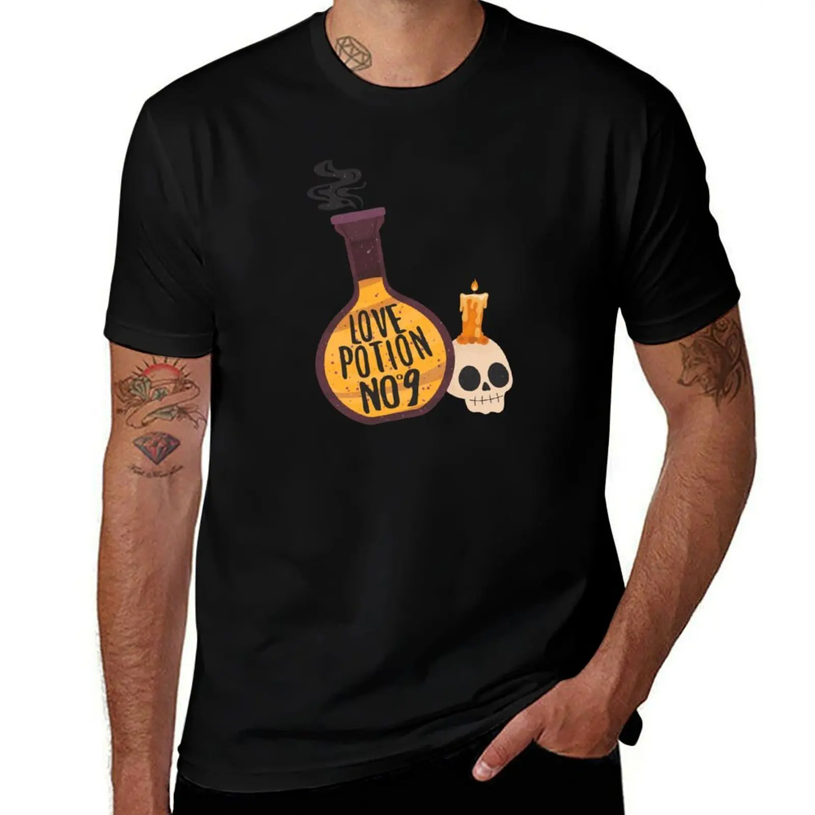 Vibes Halloween Love Potion No 9 T-Shirt Basic Casual Wear Short Sleeve Top