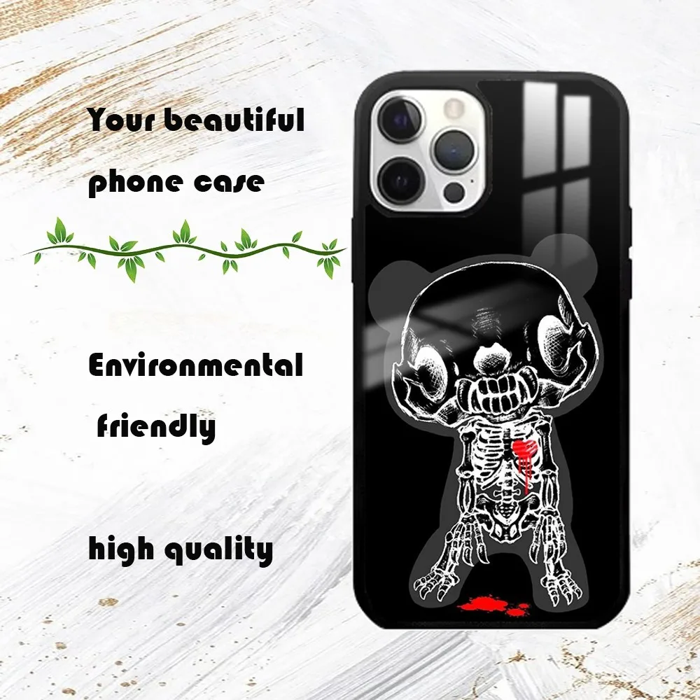 Cartoon G-gloomy Bear Phone Case For iPhone 16 15 14 13 12 11 Pro Max Plus Mini PC Fashion mirror phone case