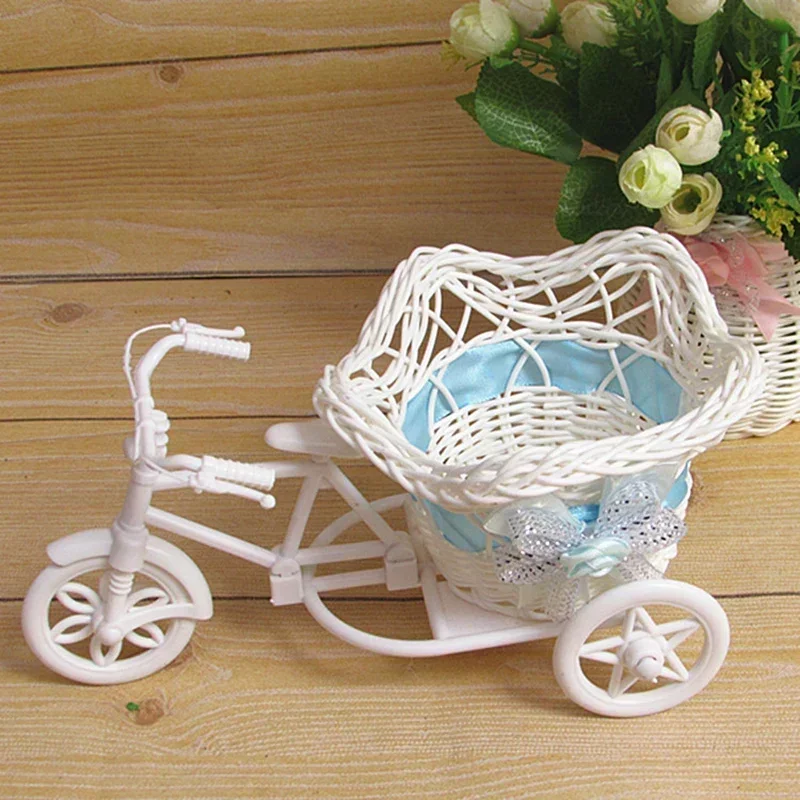 Rattan trolley flower basket room decoration woven tricycle shooting props bicycle decoration crafts pendulum jewelry Home Decor